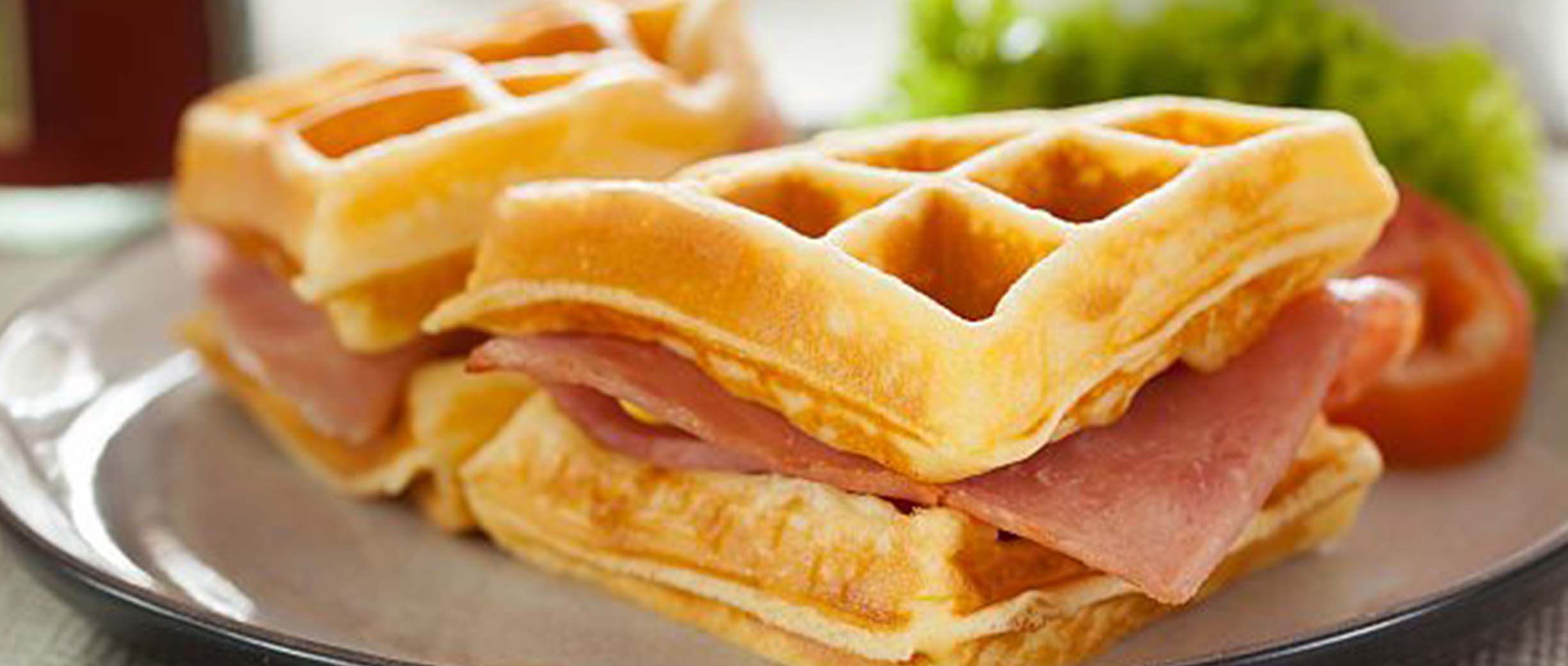 Waffled Ham and Cheese Melt With Maple Butter Recipe