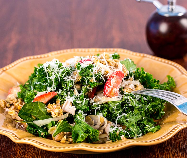 Strawberry Kale Salad with Turkey