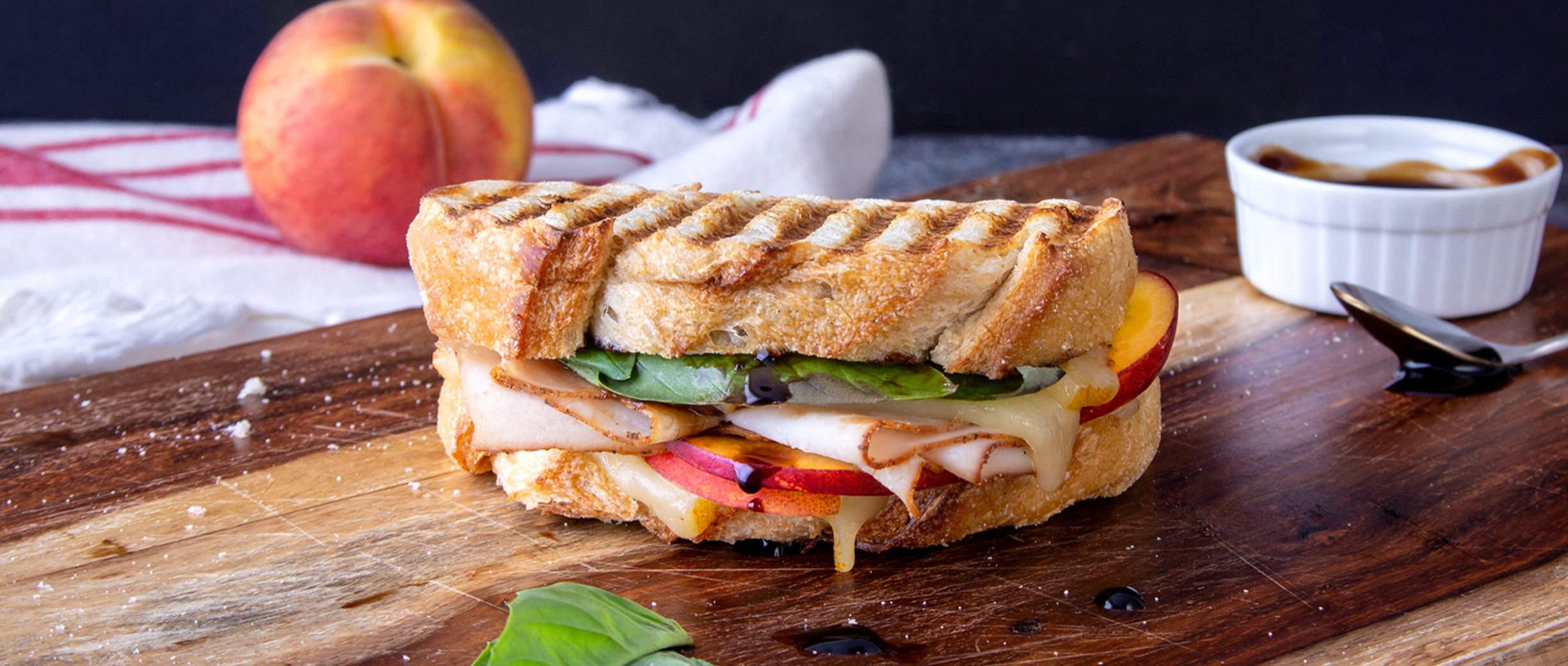 Rotisserie Seasoned Turkey Breast & Peach Panini